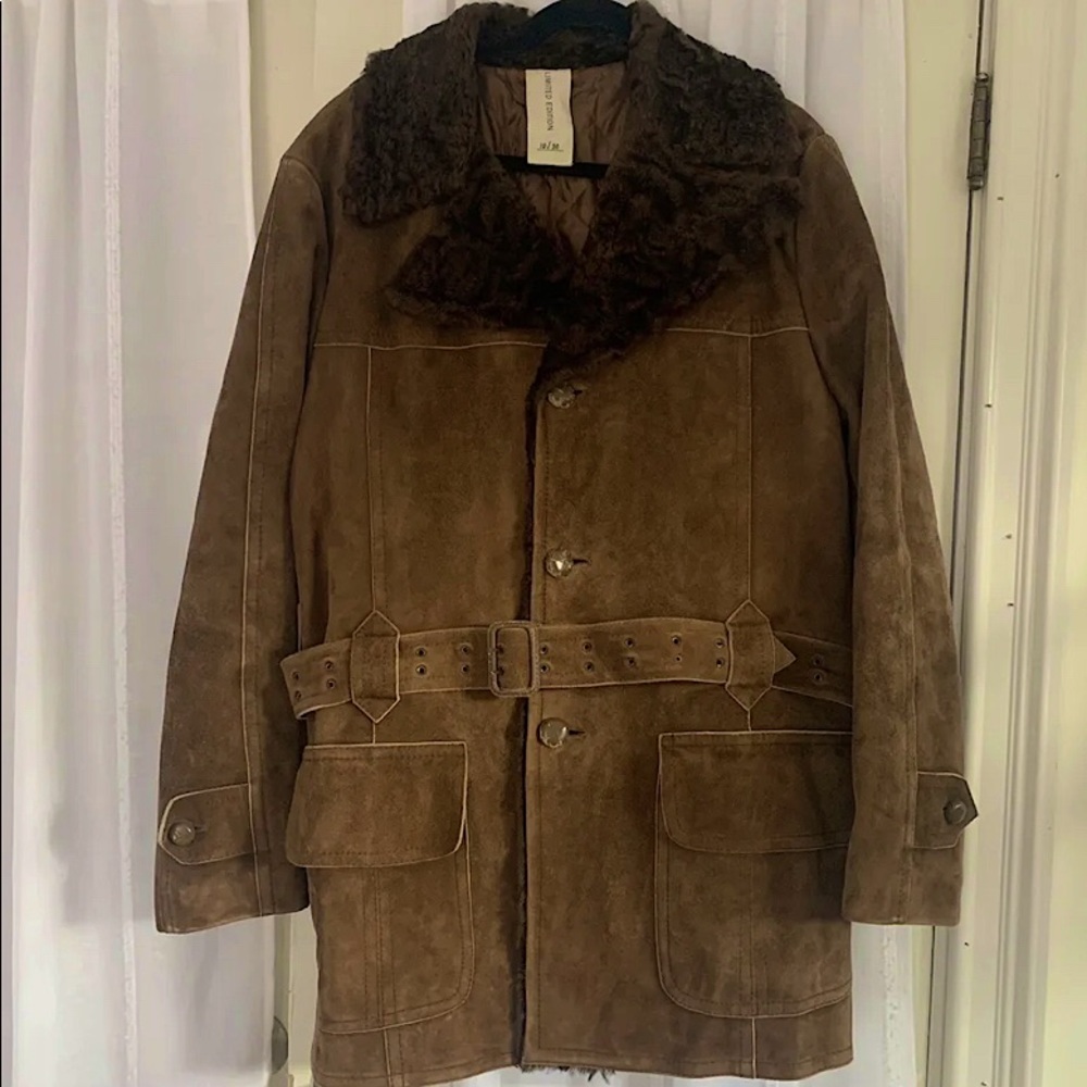 John Varvatos Genuine Goat Suede Trench Coat 10/30